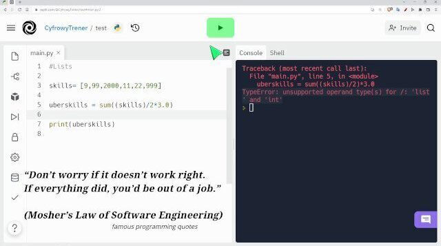 Python Lists step step (more advanced examples)