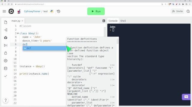 Python Classes step step