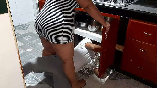 Follando chico arregla cocina