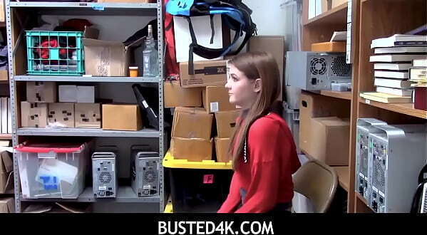 Busted4K Rosalyn kneels tries sucking dudes dick