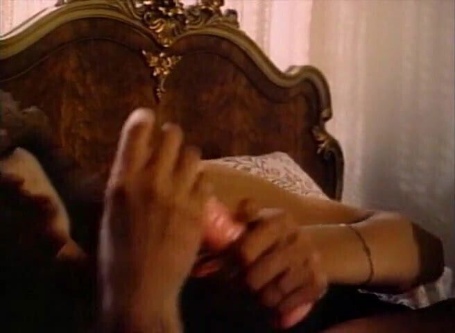 Retro Classic - Lady in Satin Lingerie Pleasuring Herself