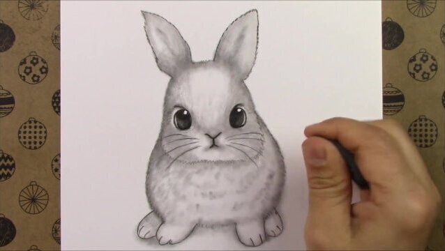 draw cute rabbit pencil drawing video