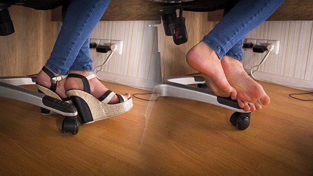 Spying Secretary Teasing Sexy Feet Heels Underdesk