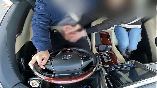 frustrated married woman makes ejaculate with handjob while driving