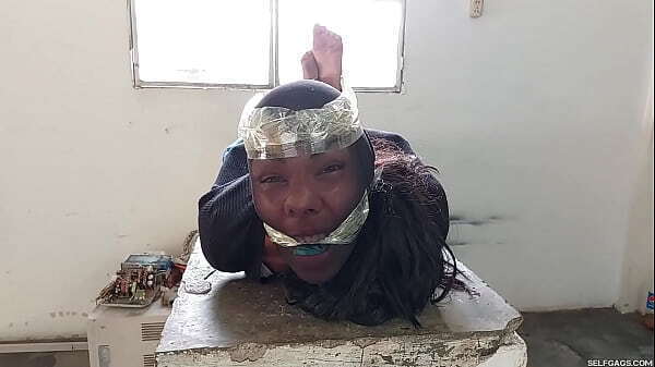 18-Year-Old Female Trickster Gagged Strict Hogtie With Insane Pantyhose Encasement!