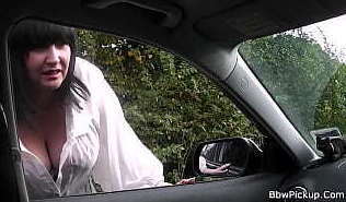 Shaved bbw is picked up and fucked