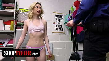 Young Tiny Blonde Demi Hawks Bounces Security Officer'_s Shoplyfter