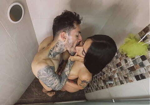 Taking shower with Kendra Romans, sexy Latin transgender girl