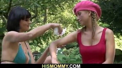 Busty lesbian seduces son's girlfriend