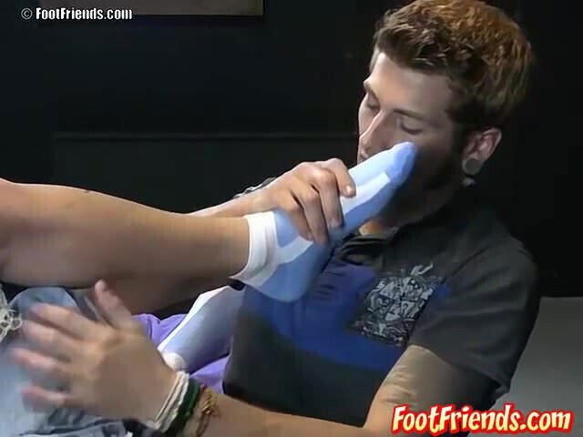 feet licking, blowjob foot with tattooed jock