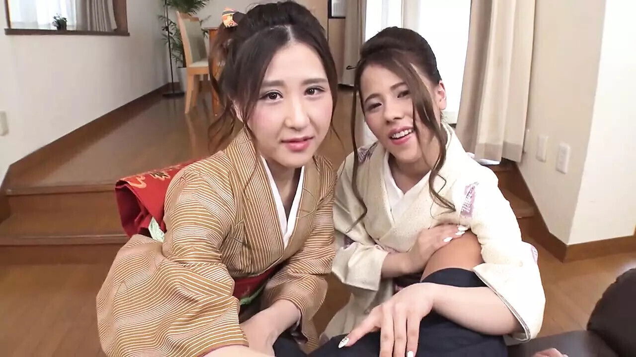 Ciel Hiiragi Sakurai Beautiful sluts kimono threesome shots CARIBBEANCOM
