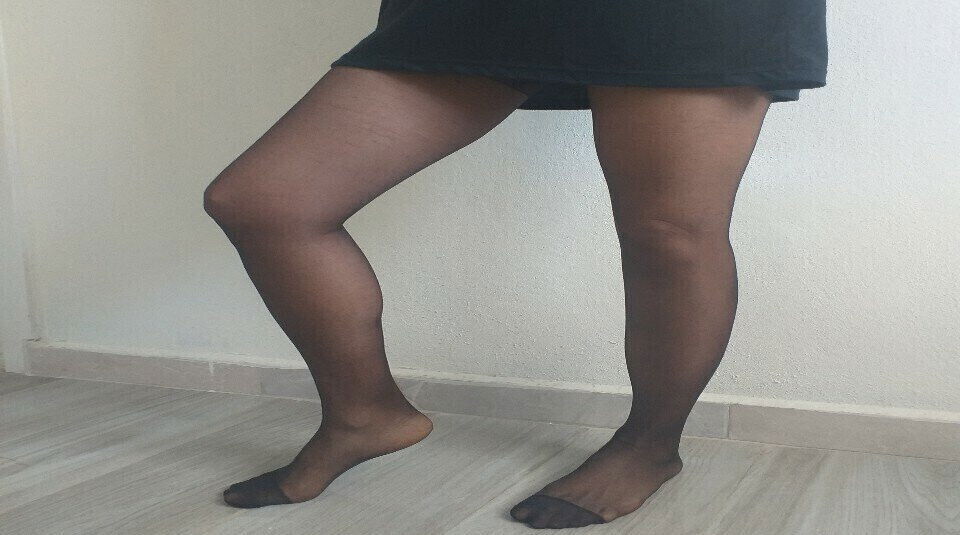 Close-up nylon feet legs fetish lovers