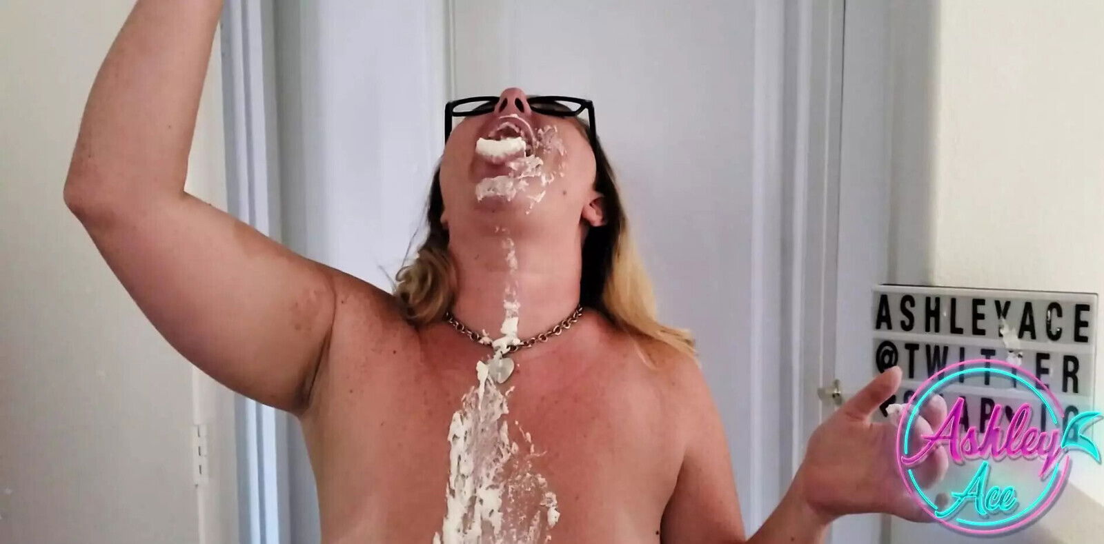 Ashley gets messy! Whipped cream facial!