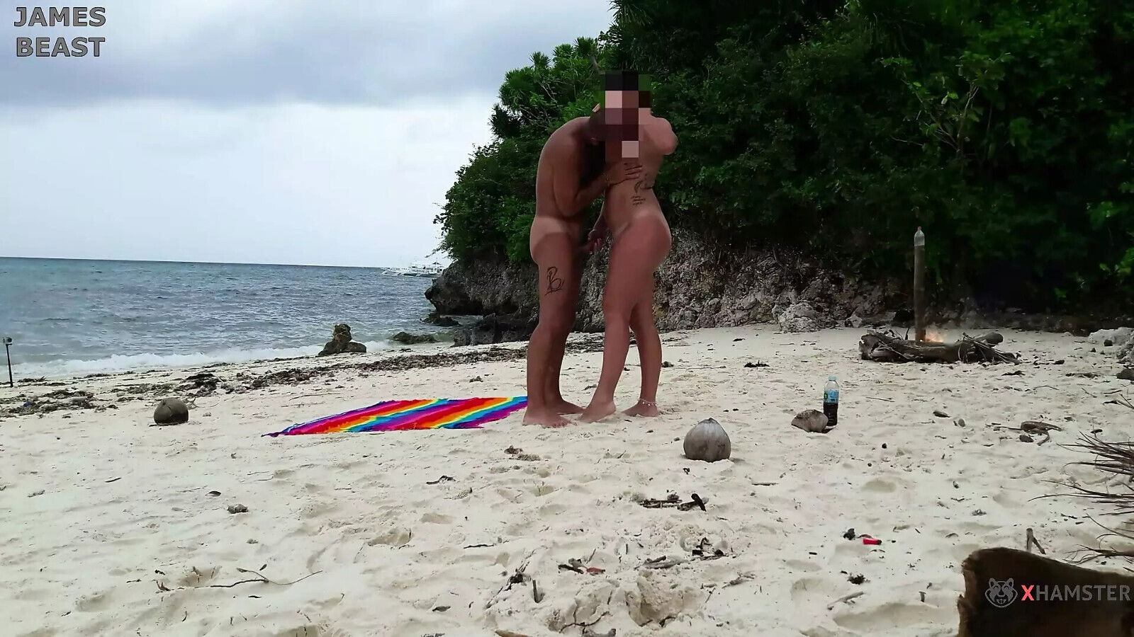 Amazing nude beach Amateur Russian couple