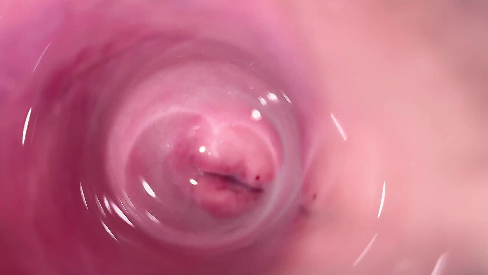 Camera deep inside Mia's creamy pussy, teen Cervix close