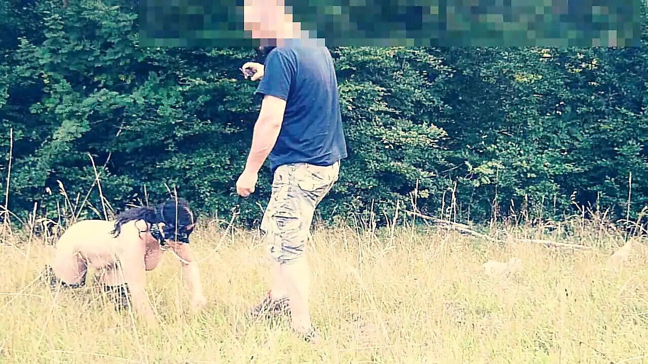 Public slut humiliated leash