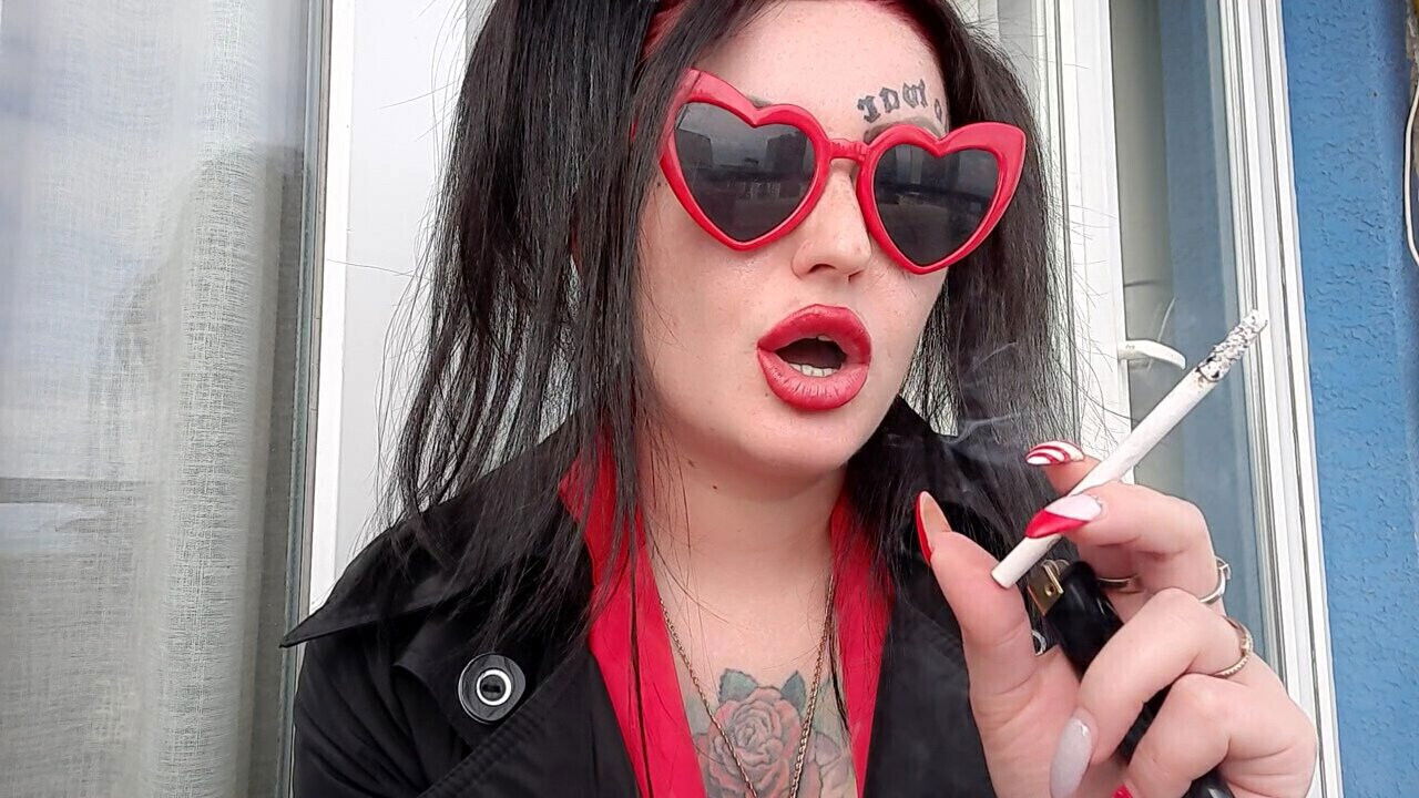 Sexy smoking fetish from Dominatrix Nika. Mistress smokes cigarettes blows smoke your face. Sexy lips