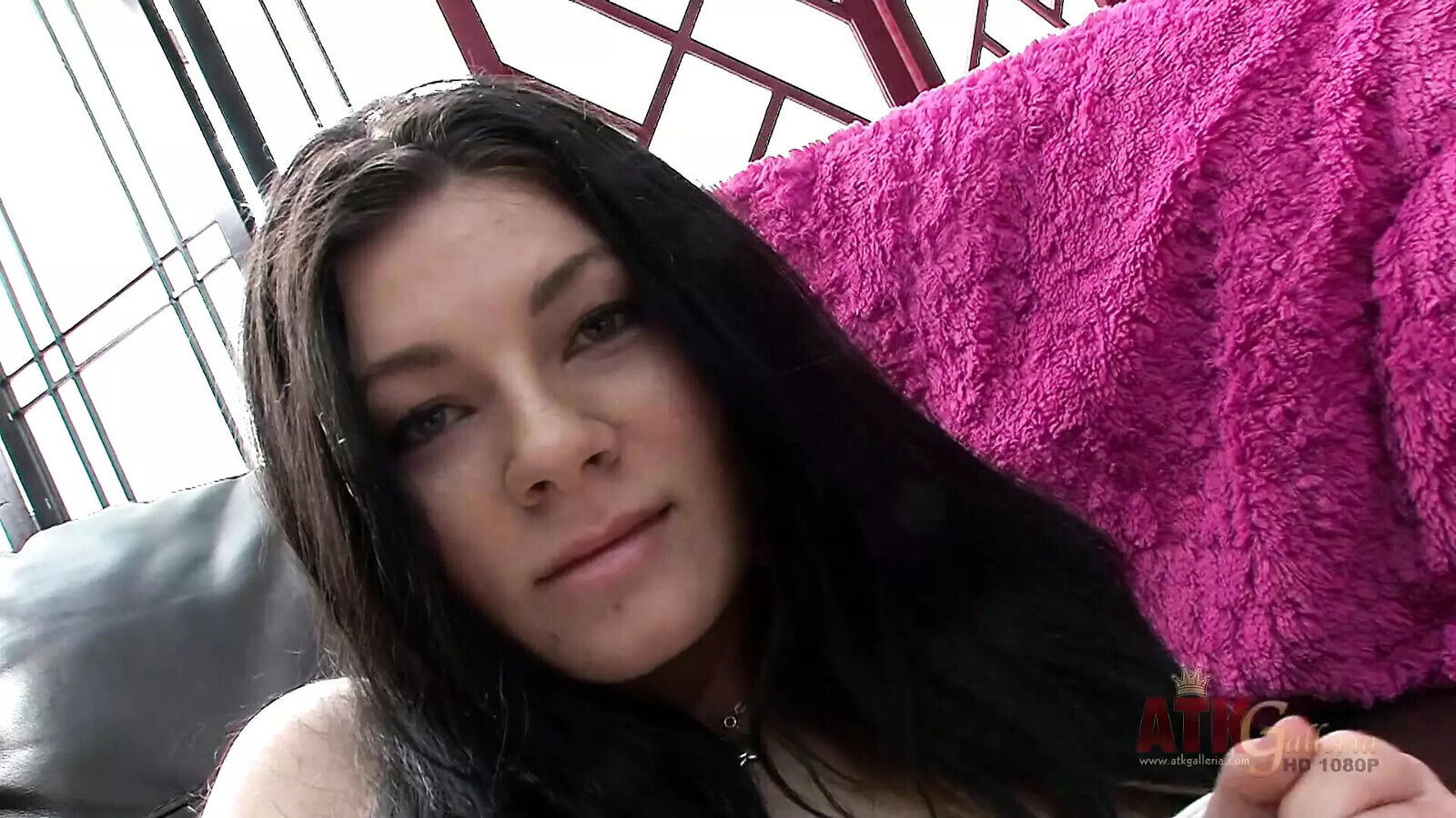 Sexy brunette Harley strips down vibrator pussy amazing orgasms