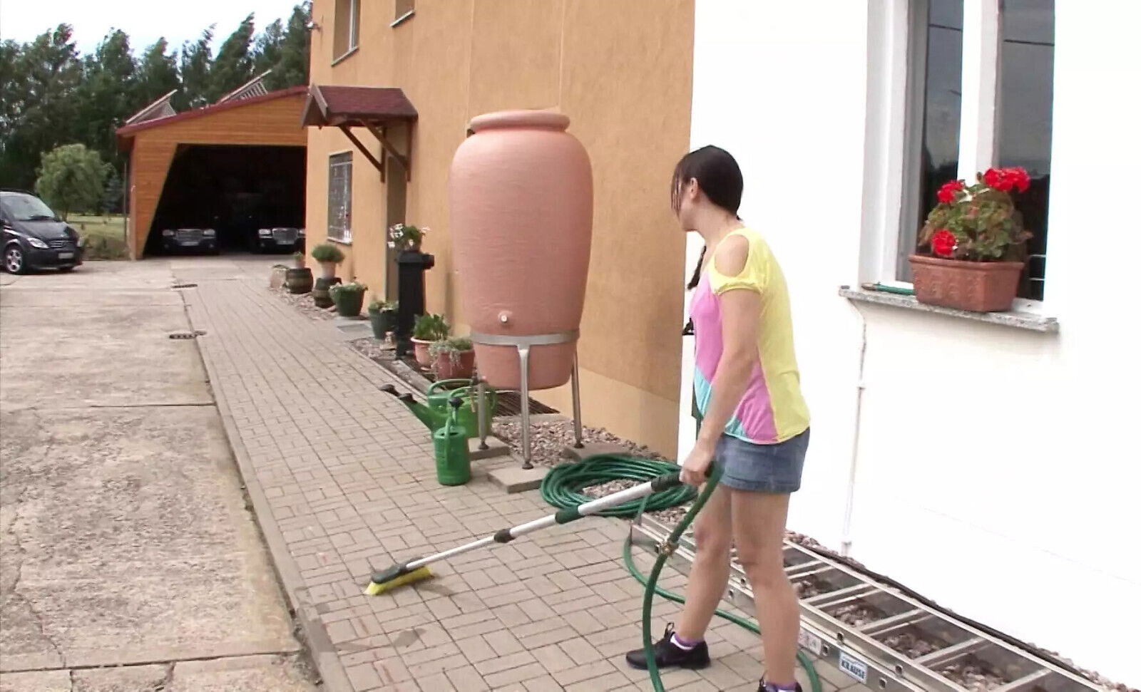 Horny nasty daughter gets fucked hard from behind blows until squirts grandiose