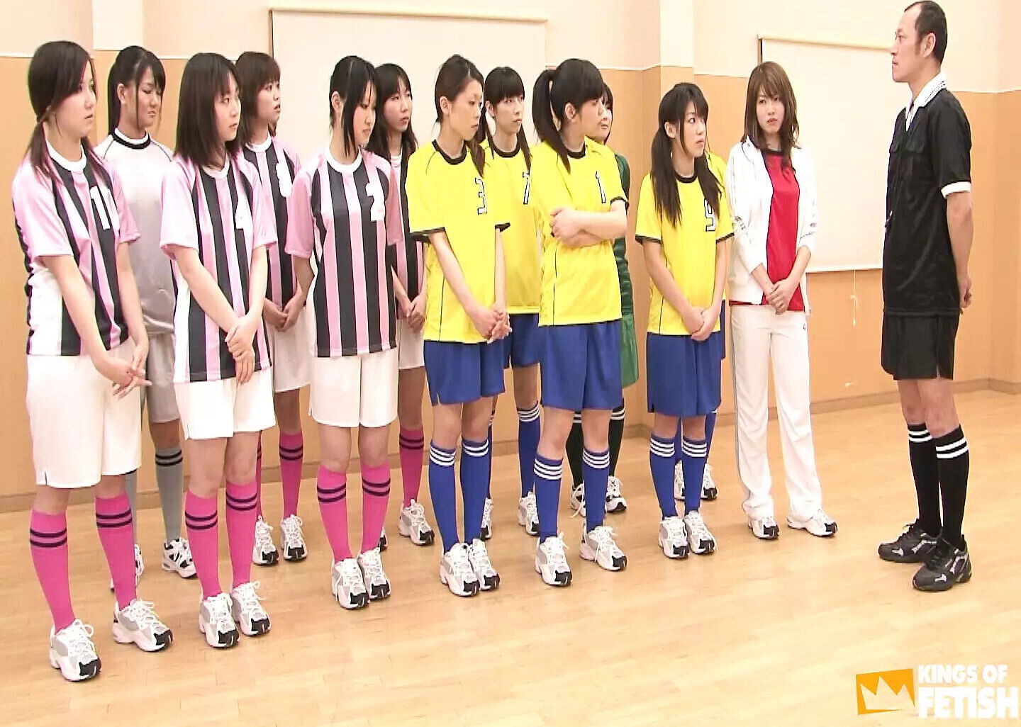 Japanese female team listen take lesson from their coach