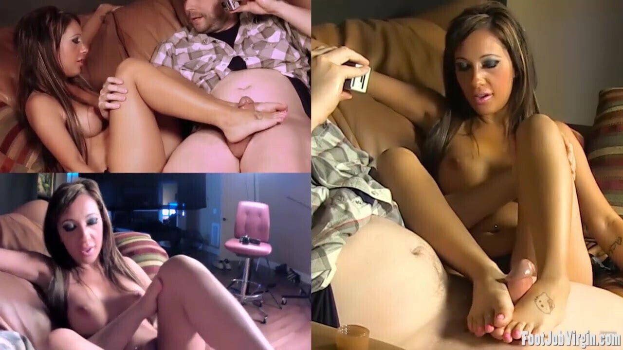 College girl makes Footjob Virgin