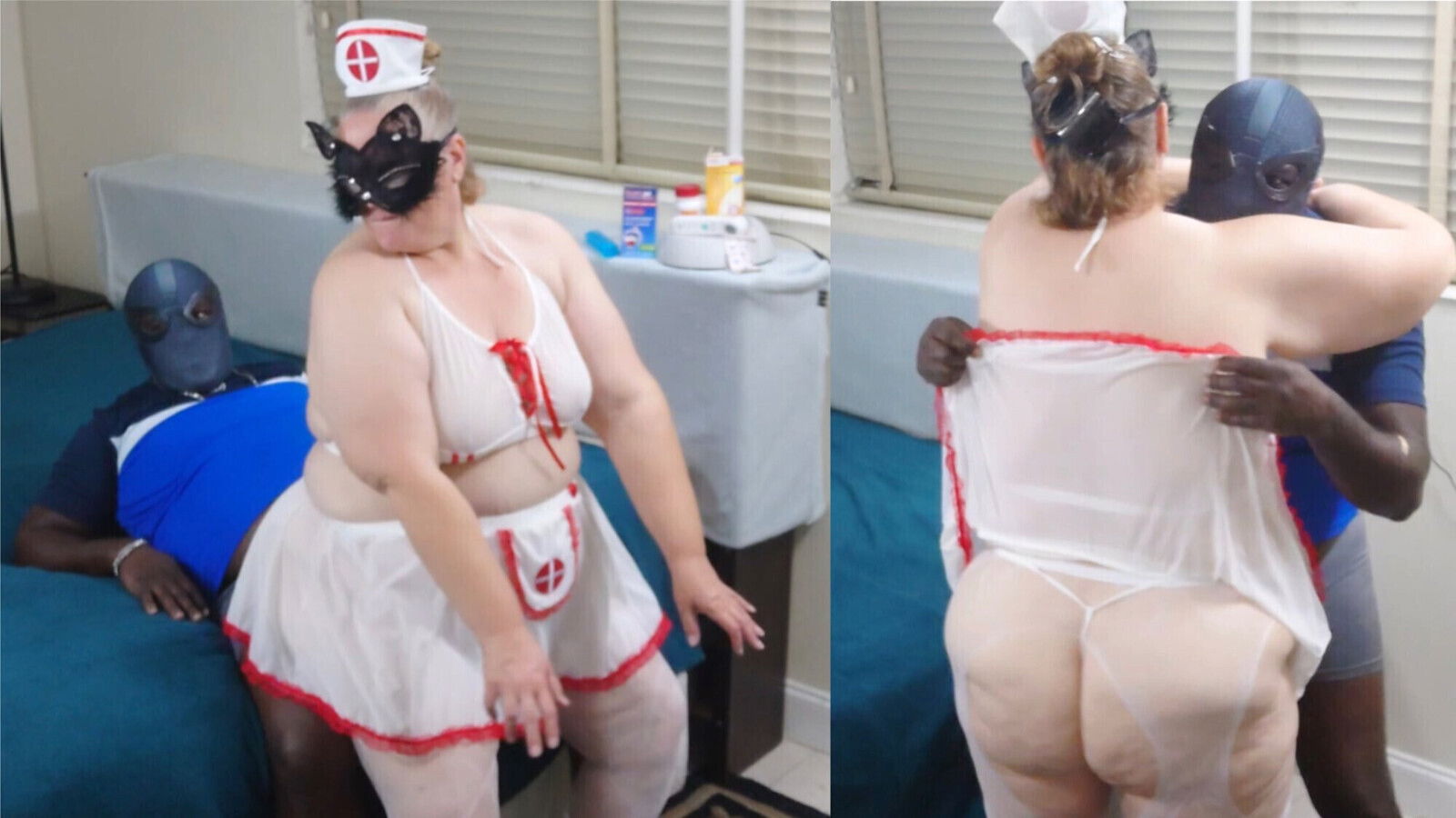 Horny SSBBW Blonde Milf Nurse Fucking Black Gets Pussy Eating Hardcore (Big Pussy Gets Creampie, Moaning