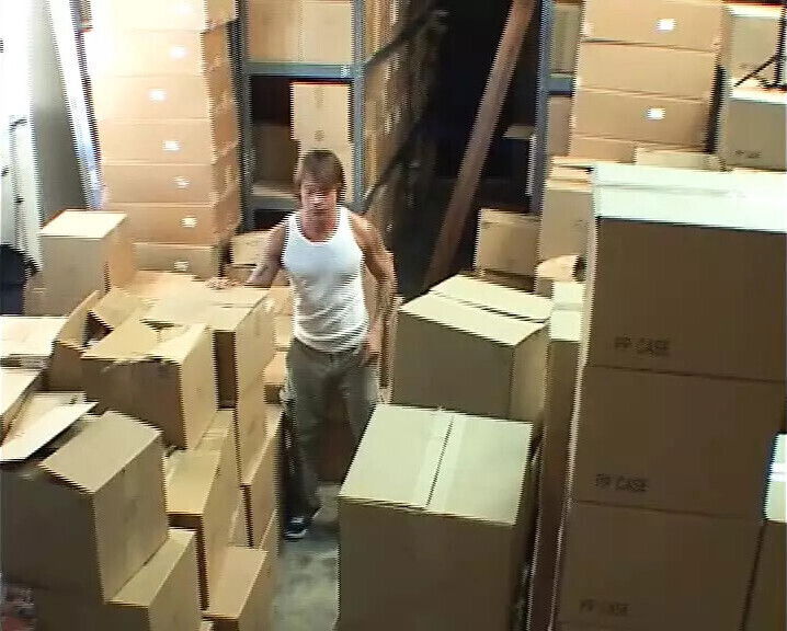 busty German brunette gets asshole banged warehouse