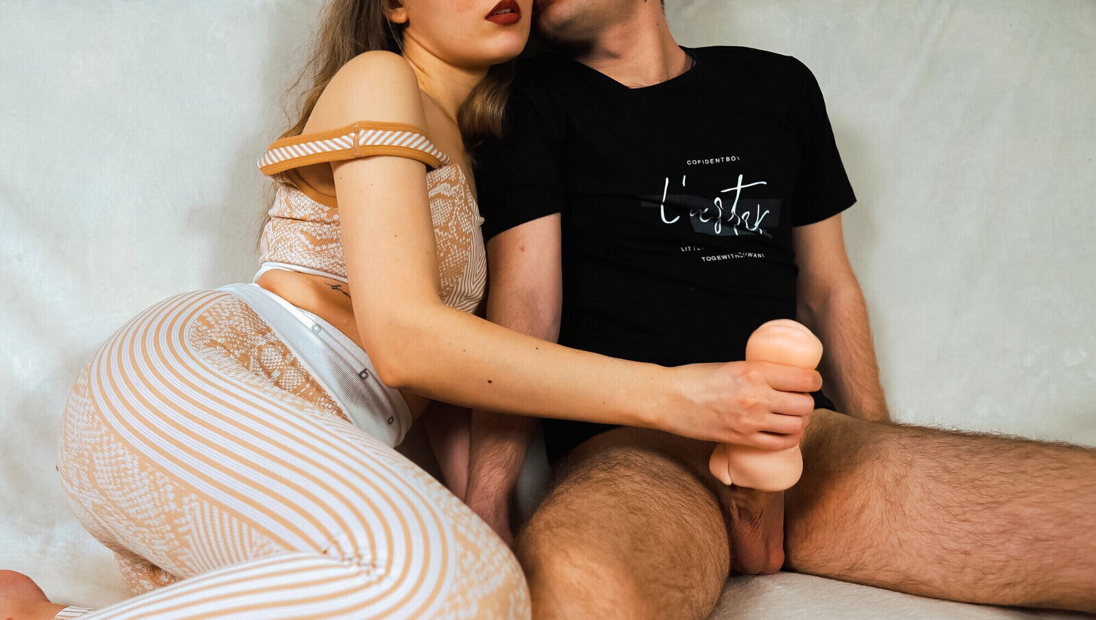 beauty tracksuit caught husband with masturbator decided help finish.