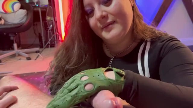 FemDom Leather gloves, just to tease and deny you.