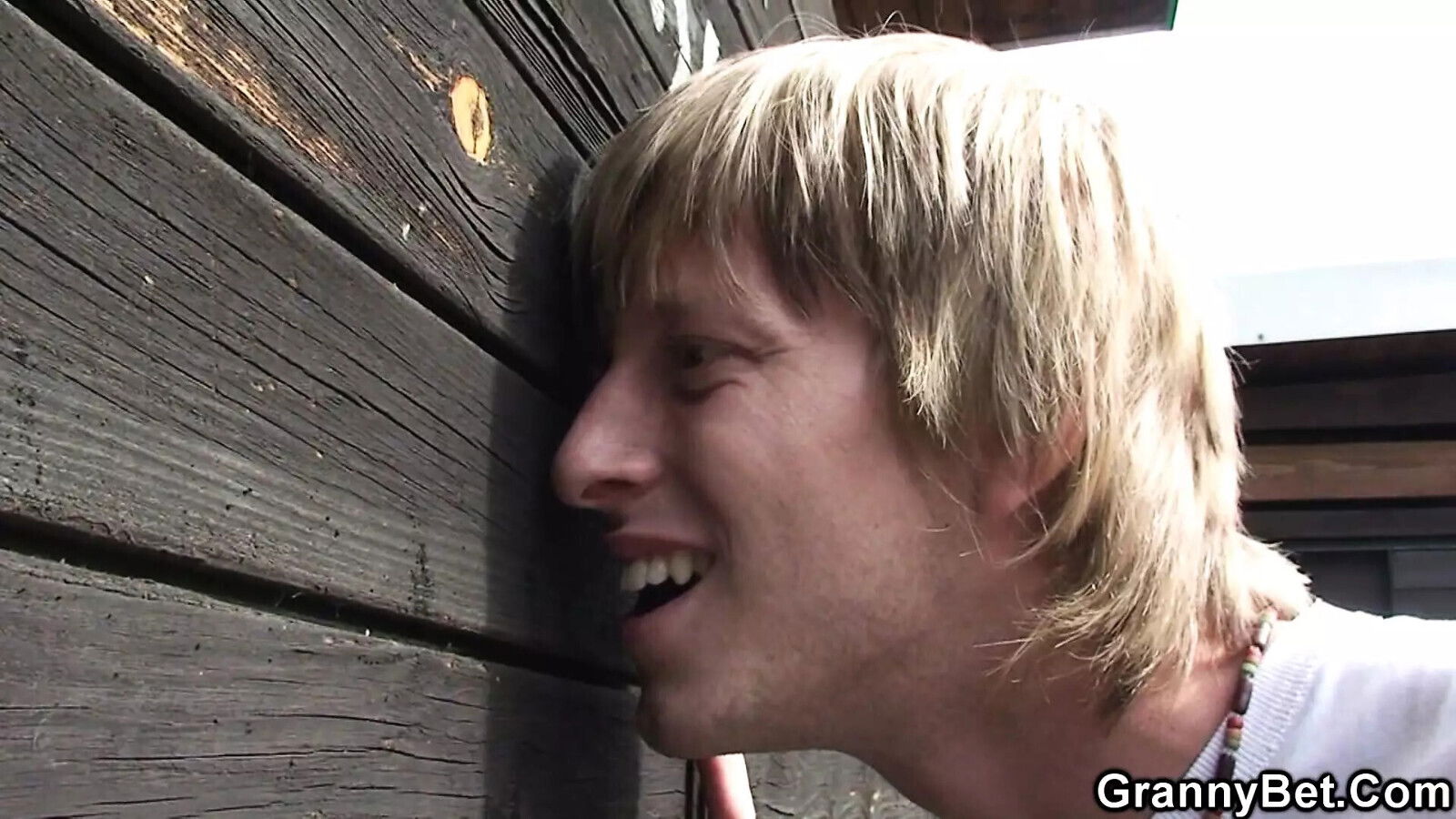 Busty blonde granny pleases horny stranger public