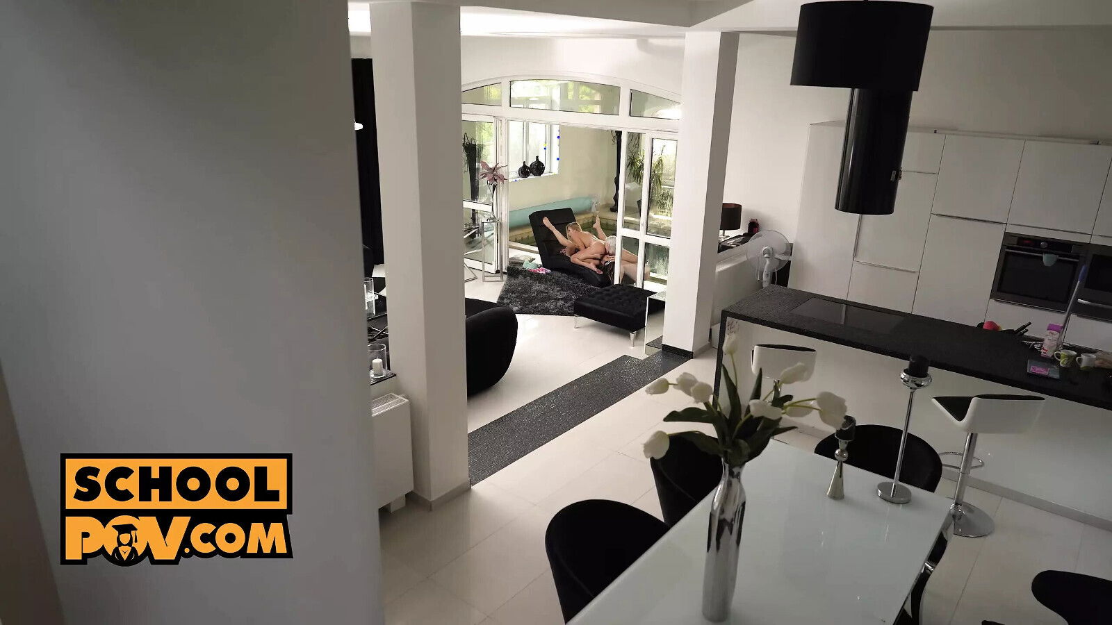 Slutty students Angelika Grays, Francis Belle Zazie Skymm invite foursome