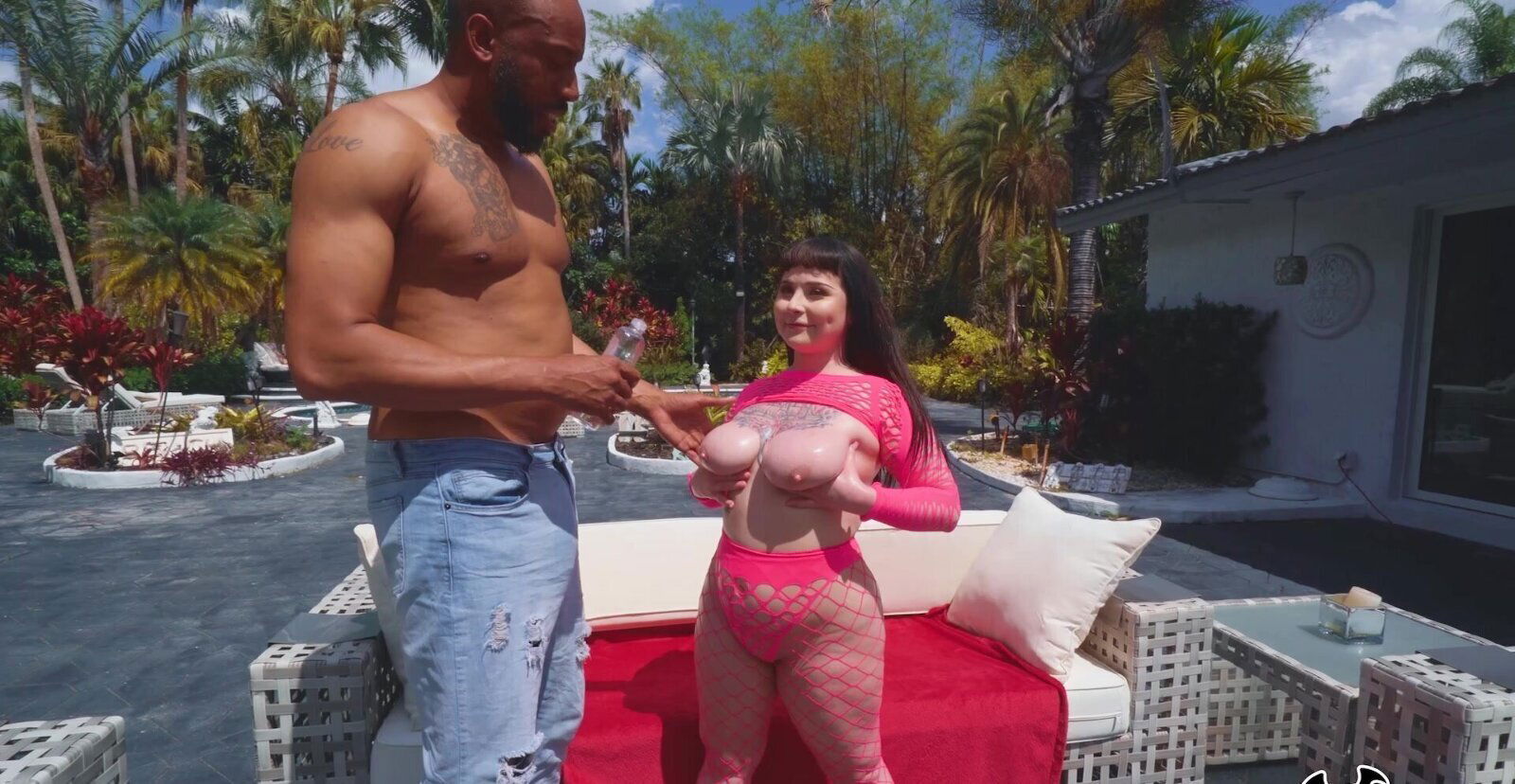 Chubby Olivia enjoys during rough interracial dicking