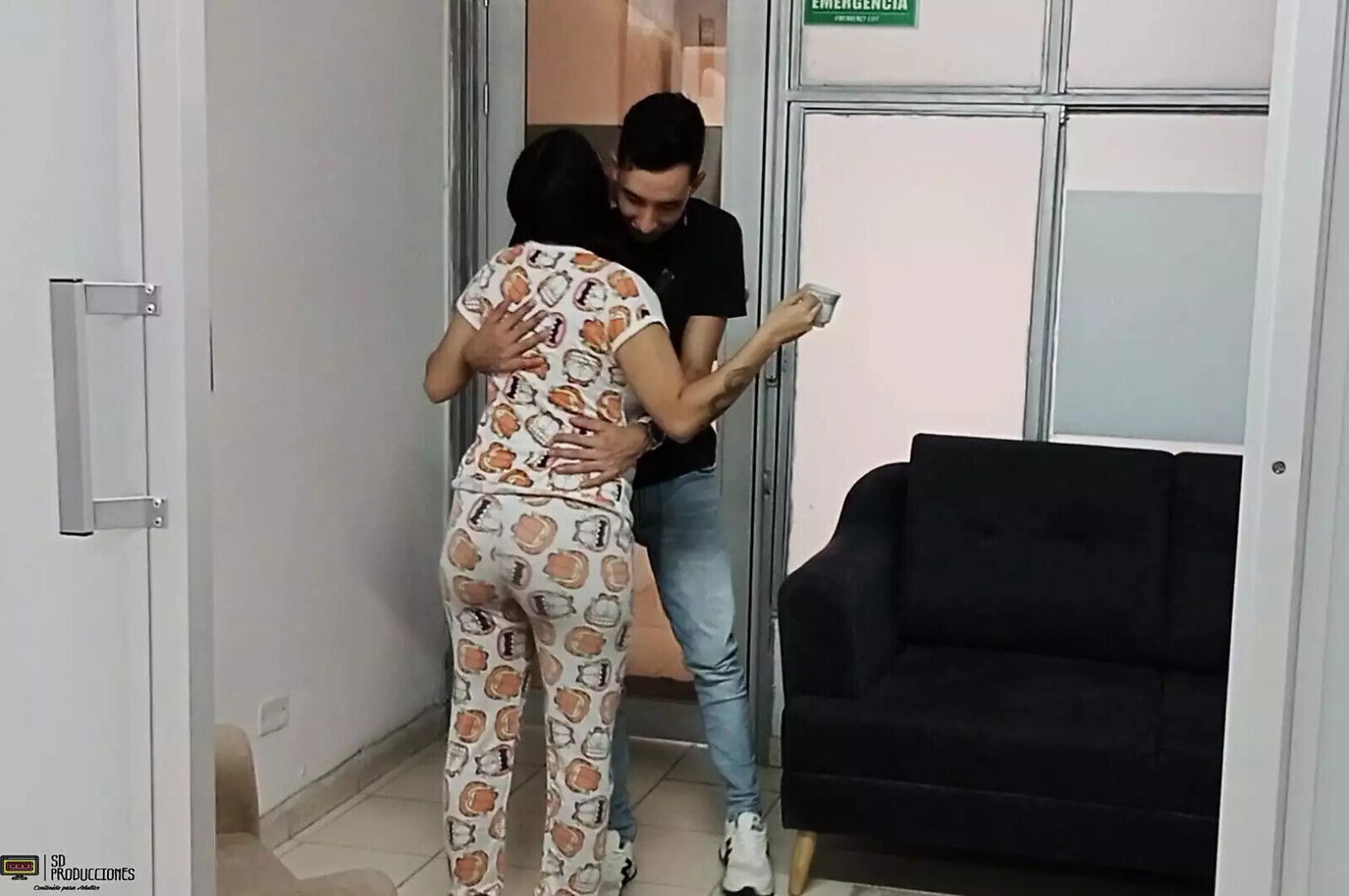 Petite fucked neighbor's take horny CREAMPIE Porn Spanish