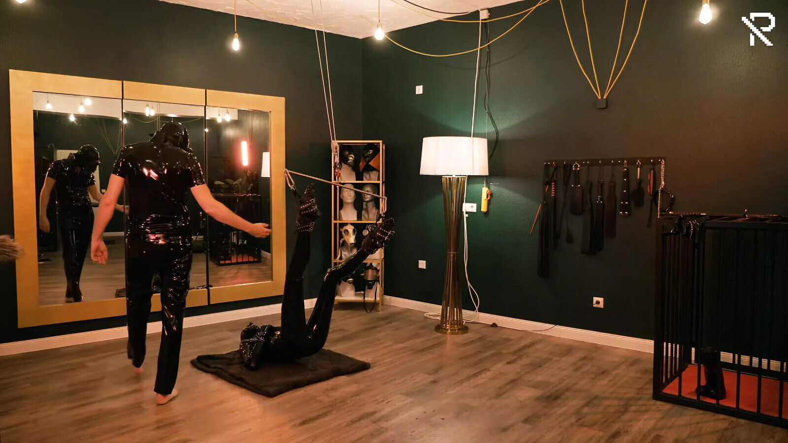 Upside down slapped fisted Latexgirl