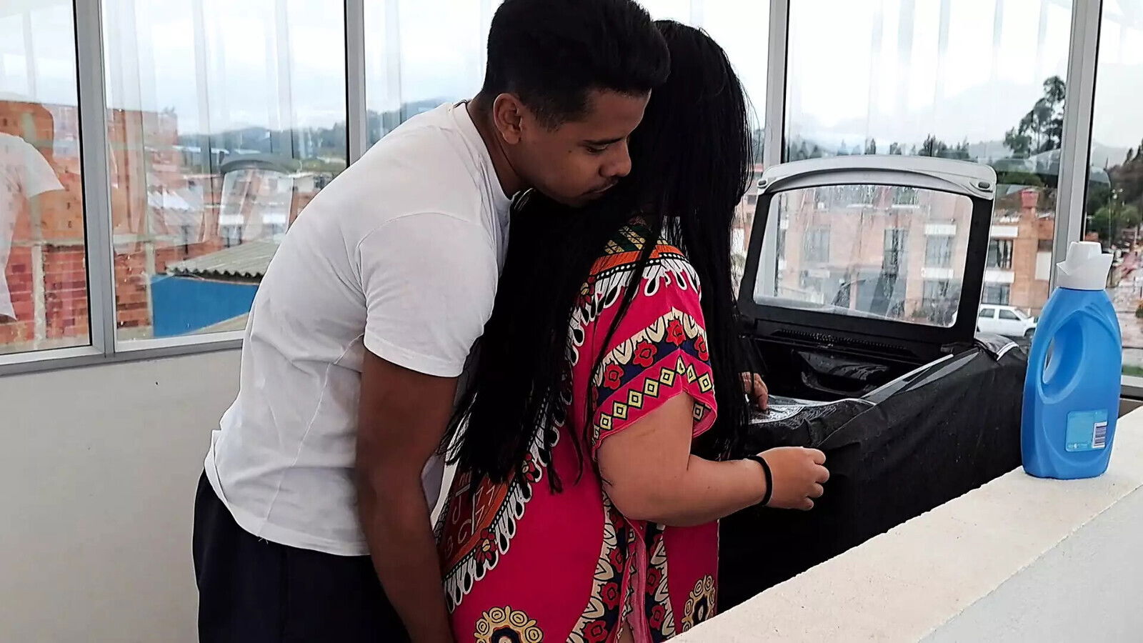 stepmother surprises laundry room gives best blowjob