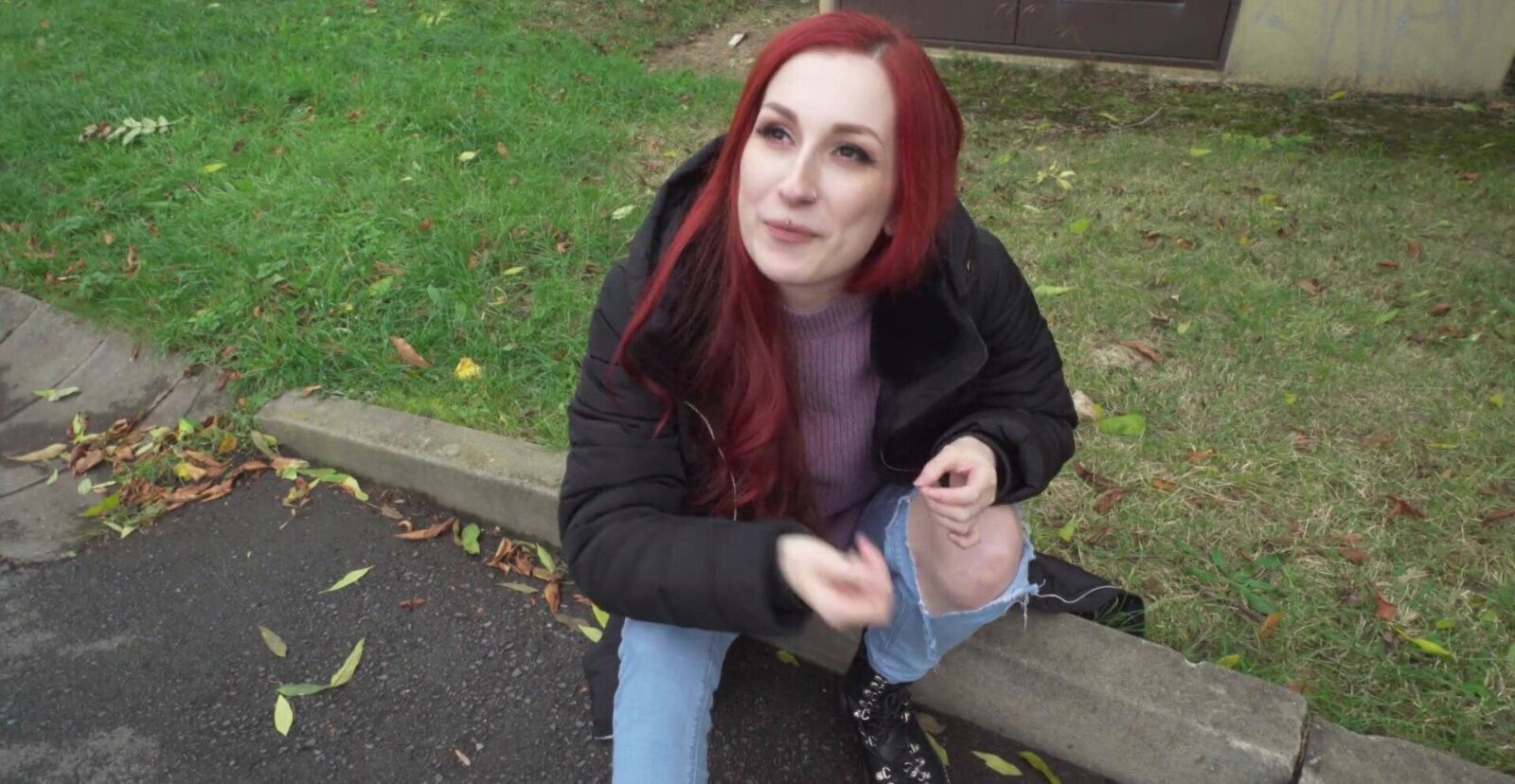 Redhead Rouge enjoys while sucking lover's dick