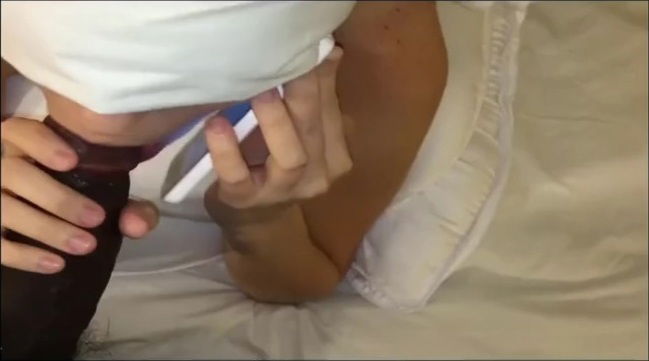 Cheating wife sucks while talking husband