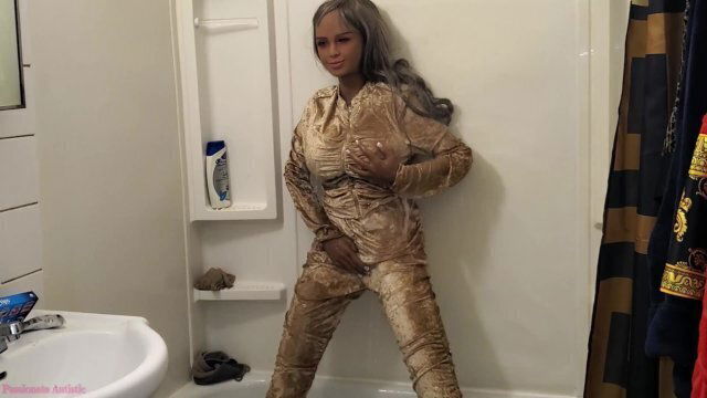 Golden Velour Tracksuit Shower