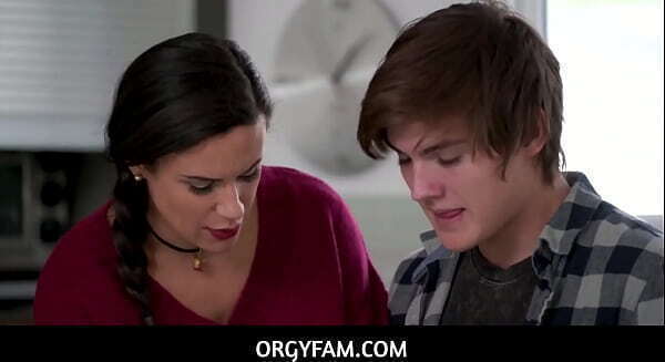 OrgyFam Stepmom Penny Barber catches stepson Tyler Cruise fucking dough helps