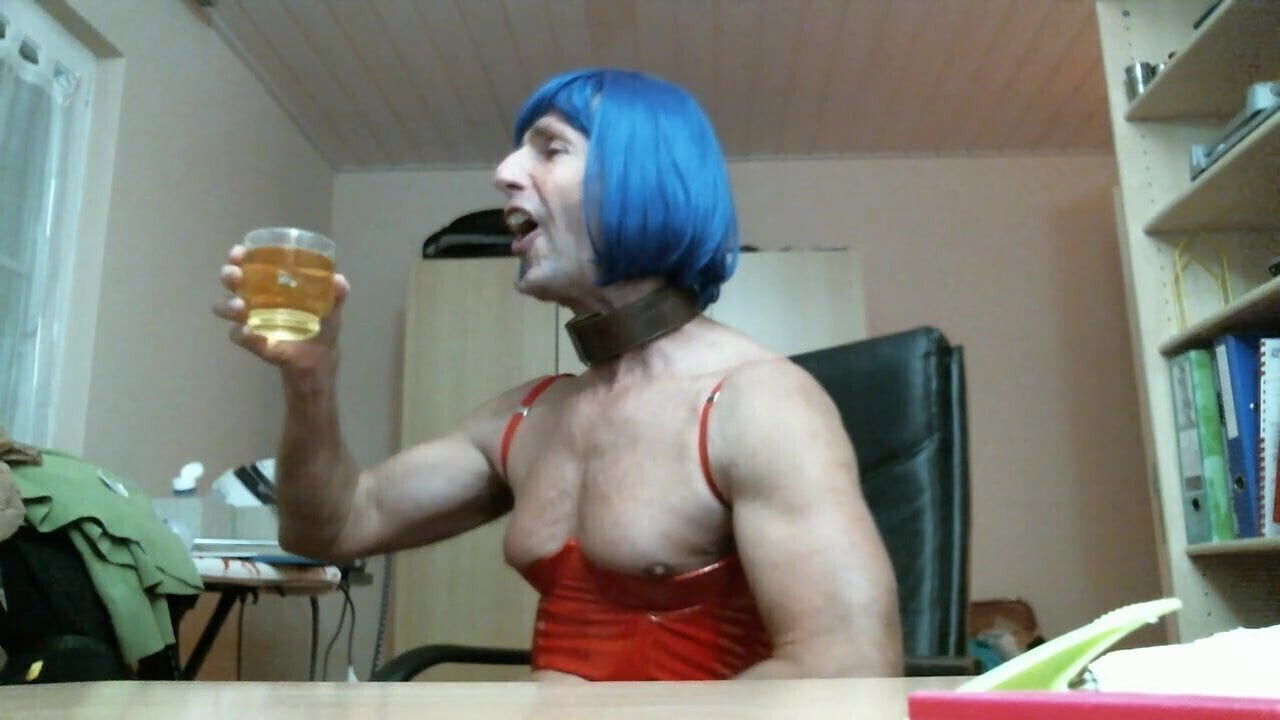 olibrius71 piss drink and nipple clamps