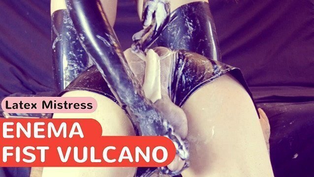 Extreme FEMDOM ENEMA training with whipped cream FIST!