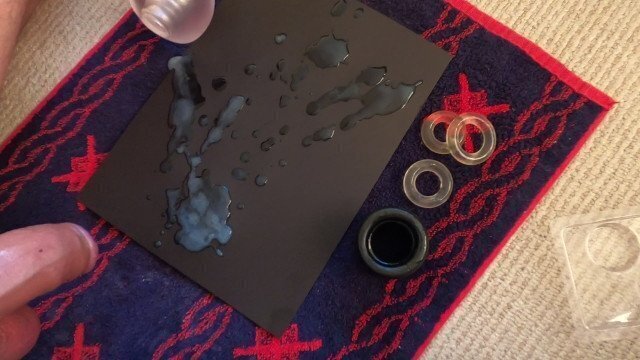 Oiled chained EXPLOSIVE cumshot!