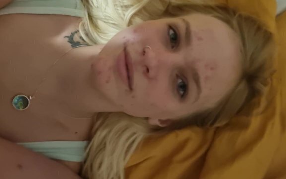 Cute blonde gets another facial