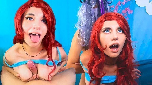  escena de película Kraken vs Sirena Dreamworks - Chelsea sirenita cosplay hentai (ARIEL)