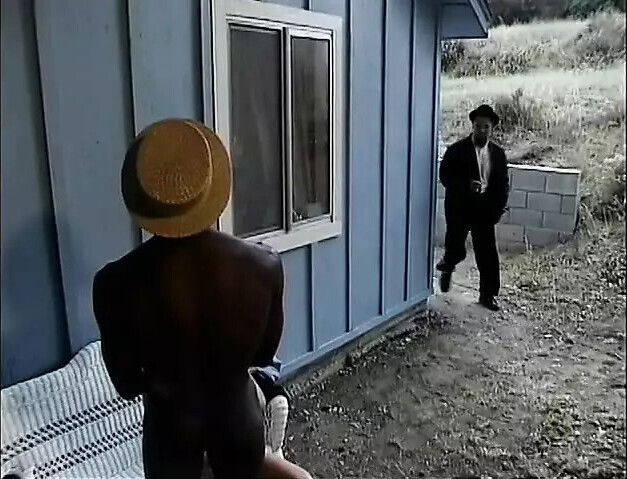 Black white dudes gets blowjob from Amish chick pounds pussy sofa