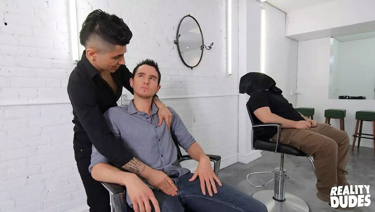 Dark-haired Hotties Bass Killiam Wesker Swap Sloppy Blowjobs Barber Chair -Reality Dudes