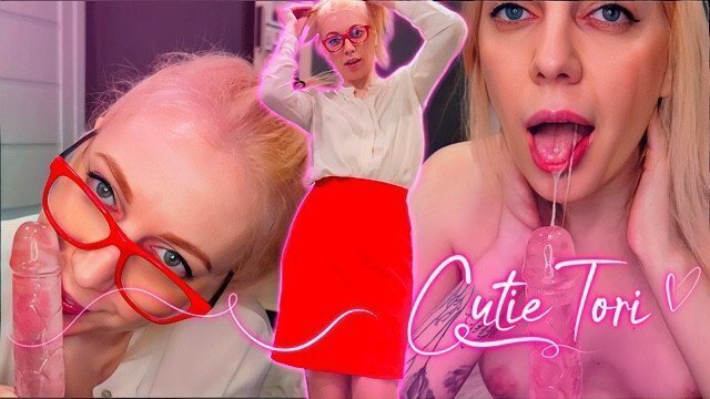 secretary wants promotion, sucked boss deep. Will deepthroat help her?