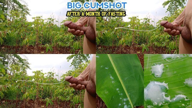 INDONESIAN DICK Outdoor Masturbation Cumshot after Month Fasting