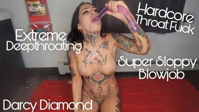 Extreme Deepthroating Sloppy Blowjob inch Dildo Gagging