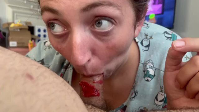 Candy coated penis blowjob fruit foot